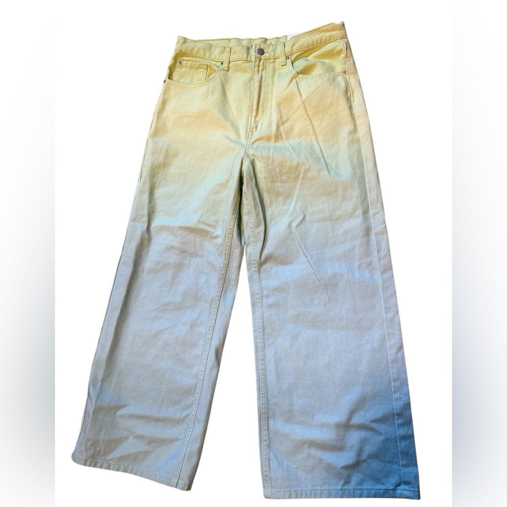 NWT Urban Outfitters BDG Hi-Rise&Wide Leg Ombré Jeans size 32 blue/green - Picture 3 of 9